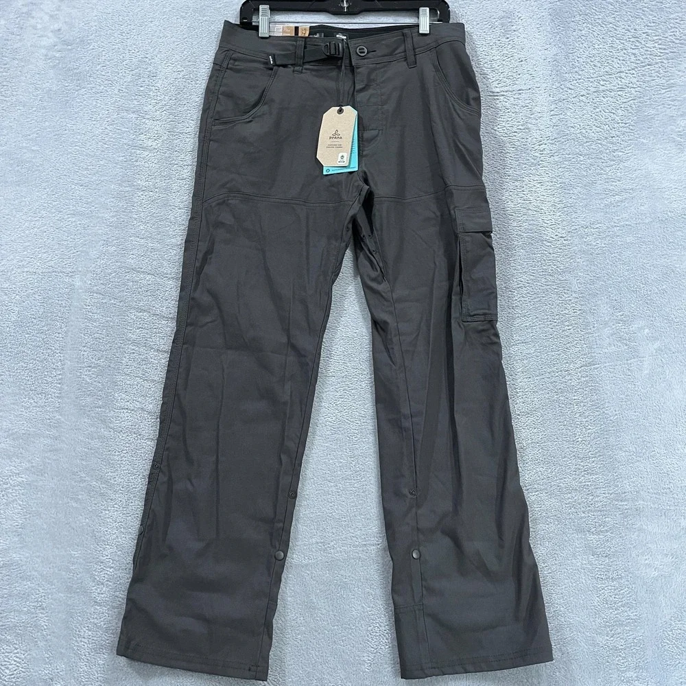 Prana Zion Pants II Relaxed Fit Straight Leg Dark Iron Men's 31x30 Grey Stretch